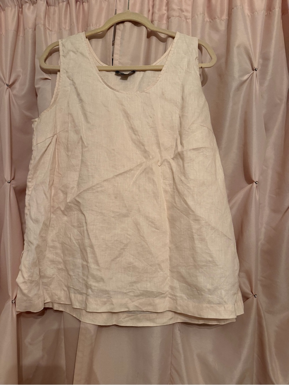 Go silk gosilk 100% linen tank top blush light pink XL X large
